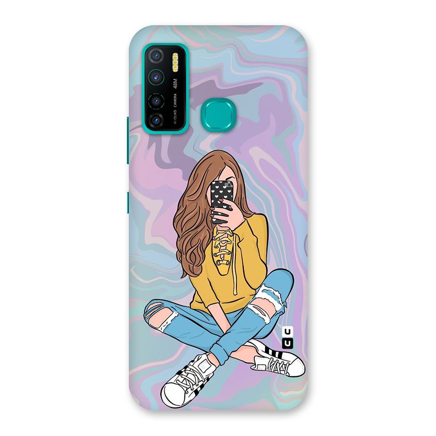 Selfie Girl Illustration Back Case for Infinix Hot 9 Pro