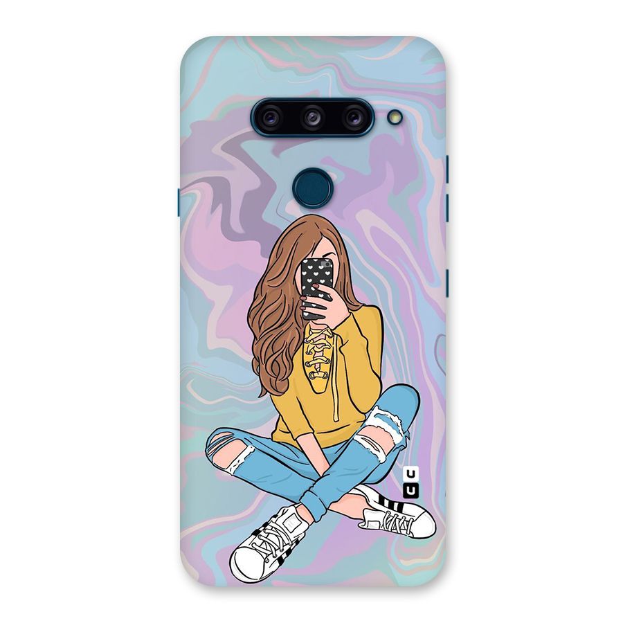 Selfie Girl Illustration Back Case for LG  V40 ThinQ