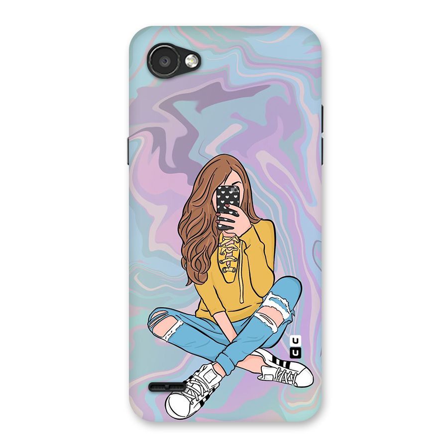 Selfie Girl Illustration Back Case for LG Q6