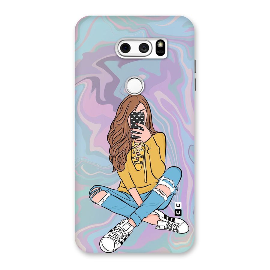 Selfie Girl Illustration Back Case for LG V30