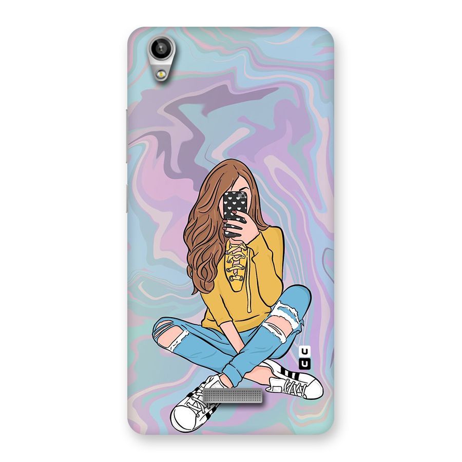 Selfie Girl Illustration Back Case for Lava-Pixel-V1