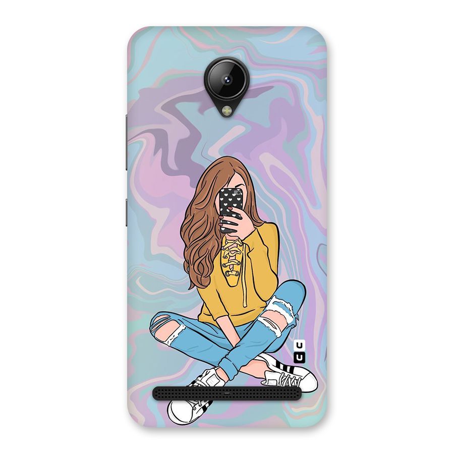 Selfie Girl Illustration Back Case for Lenovo C2