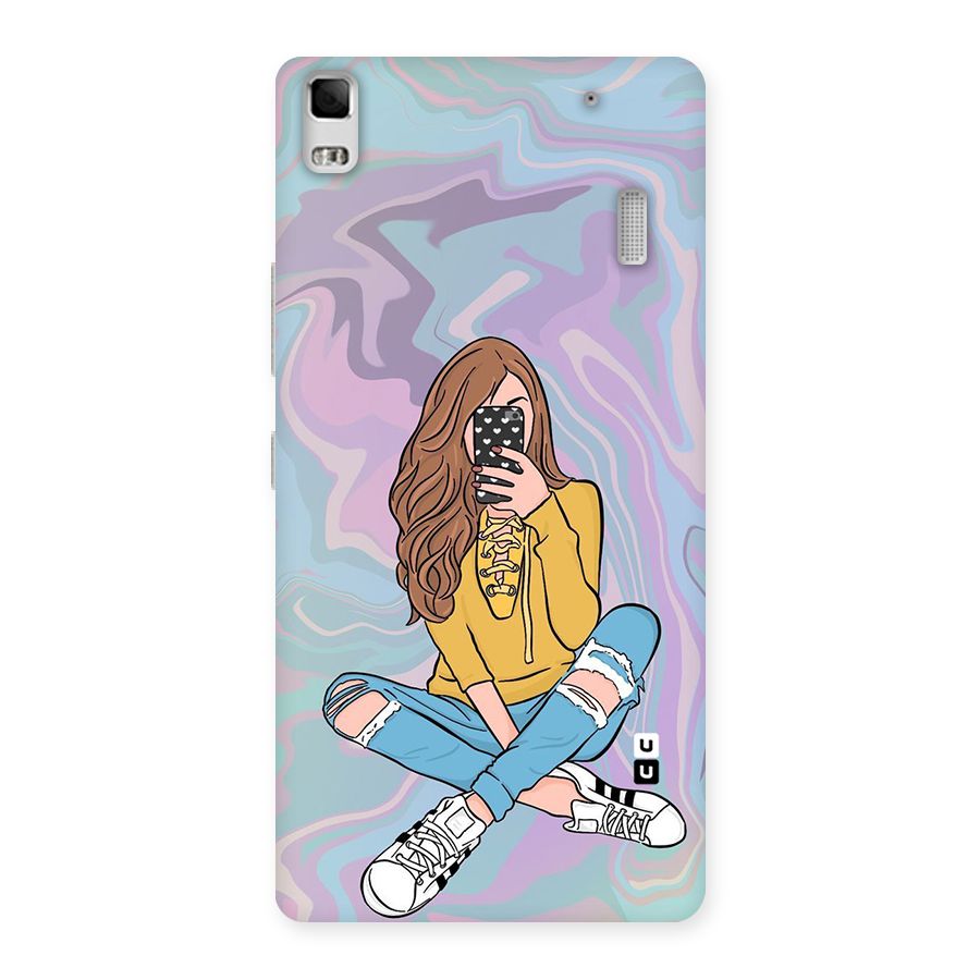 Selfie Girl Illustration Back Case for Lenovo K3 Note