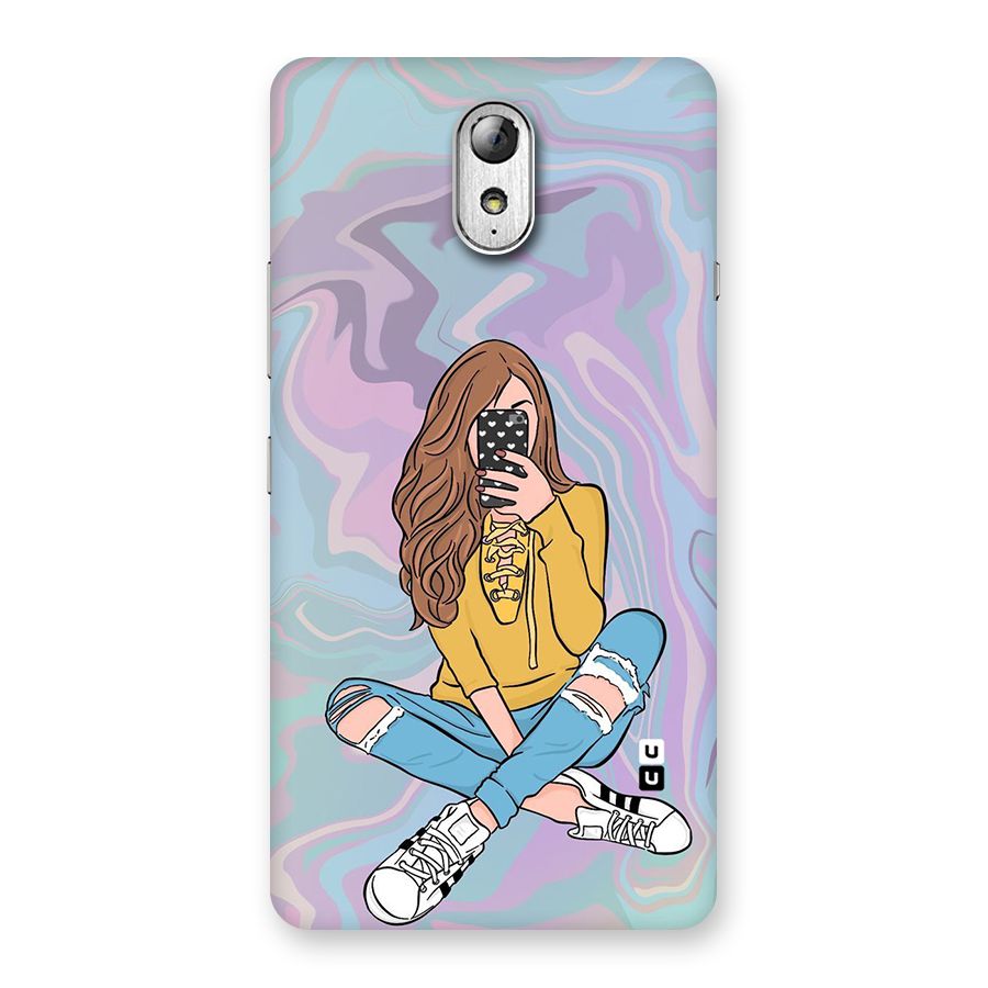 Selfie Girl Illustration Back Case for Lenovo Vibe P1M