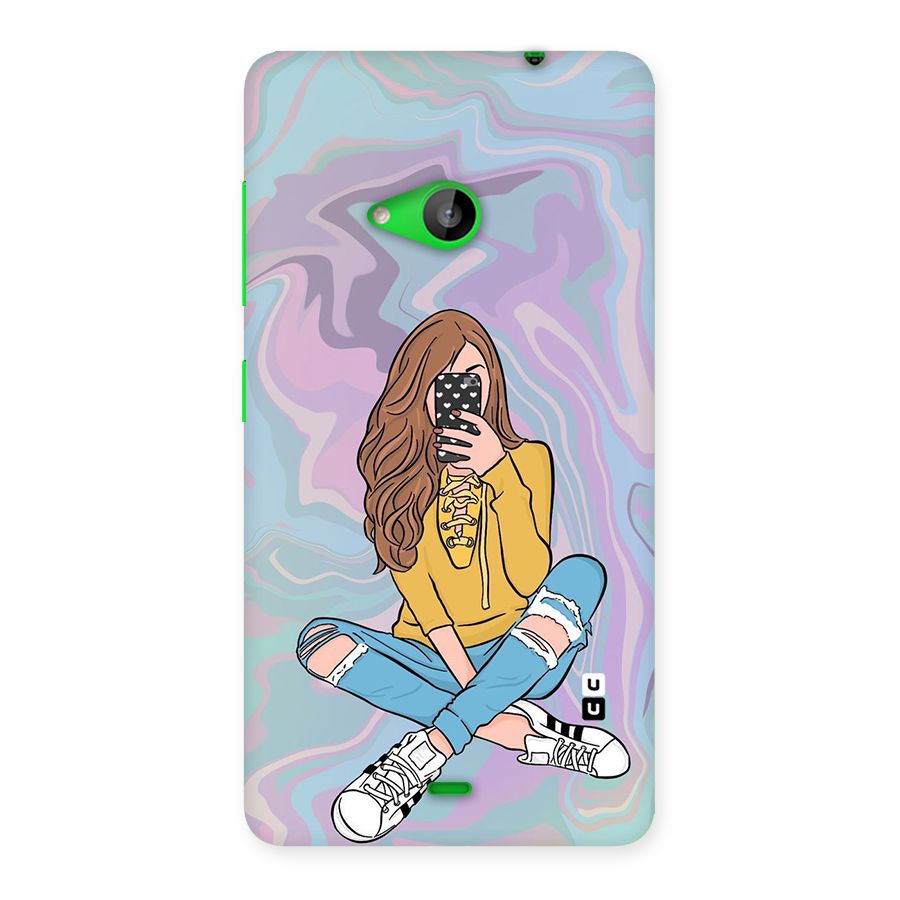 Selfie Girl Illustration Back Case for Lumia 535