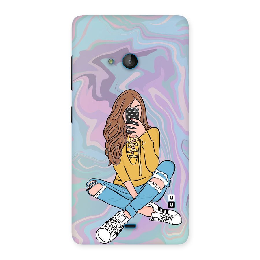 Selfie Girl Illustration Back Case for Lumia 540