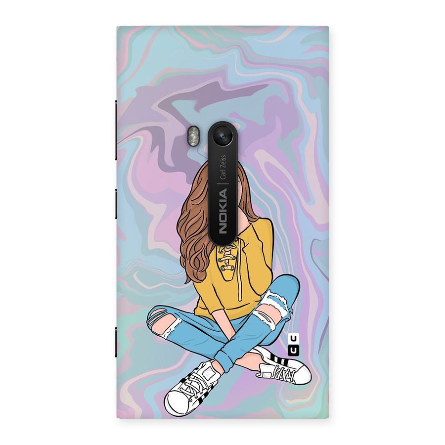 Selfie Girl Illustration Back Case for Lumia 920