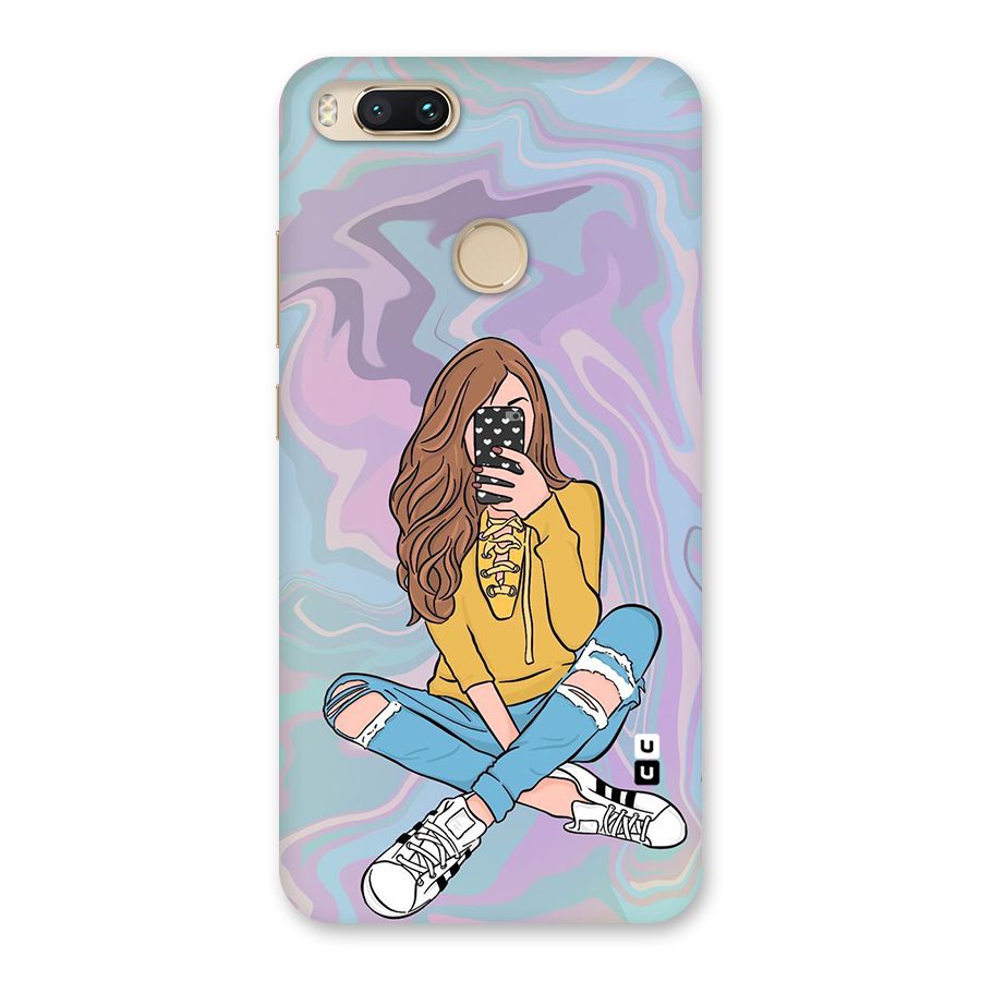 Selfie Girl Illustration Back Case for Mi A1