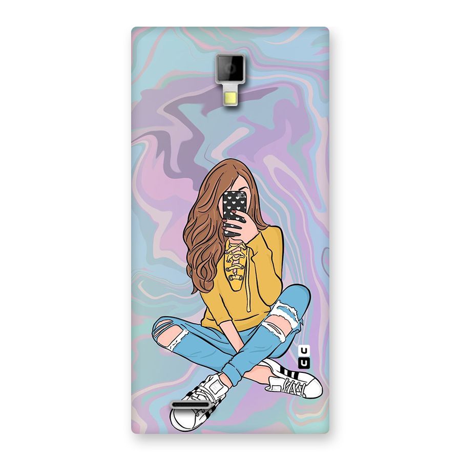 Selfie Girl Illustration Back Case for Micromax Canvas Xpress A99
