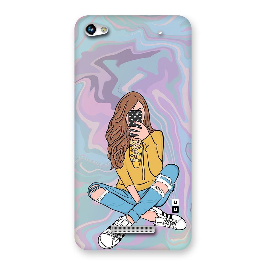 Selfie Girl Illustration Back Case for Micromax Hue 2