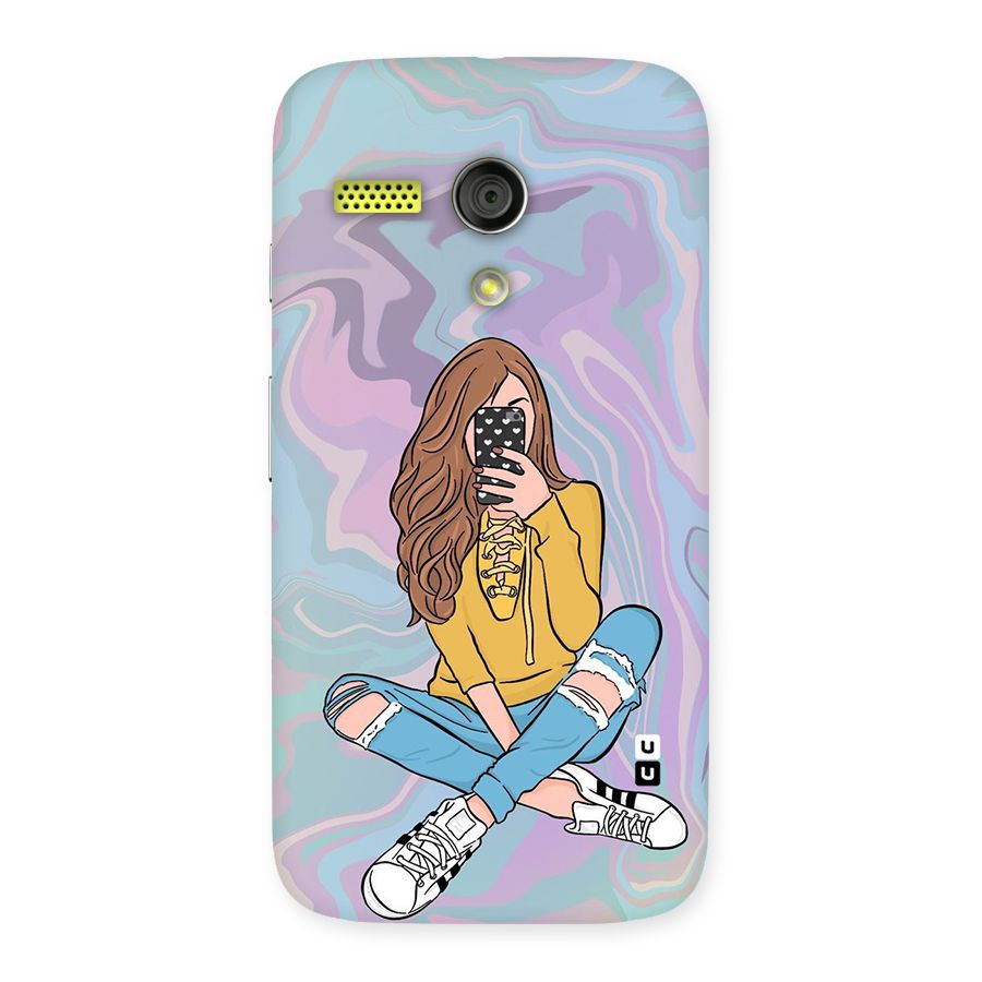 Selfie Girl Illustration Back Case for Moto G