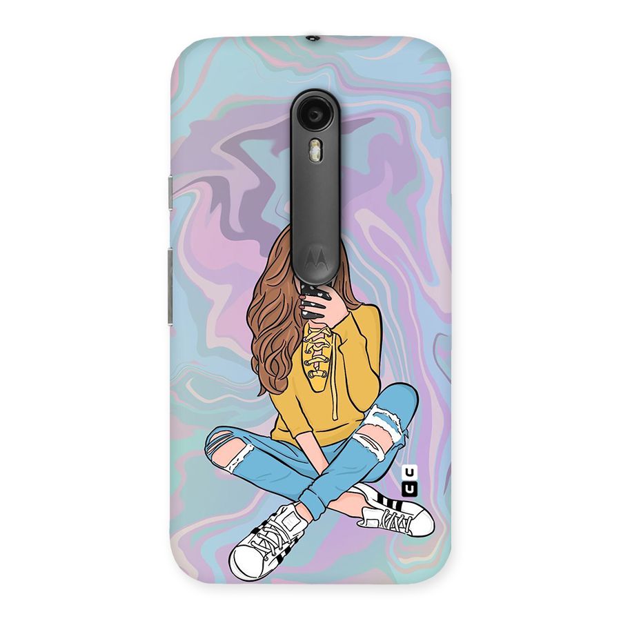 Selfie Girl Illustration Back Case for Moto G3