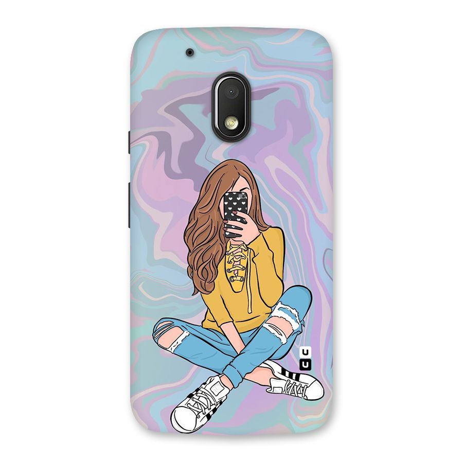 Selfie Girl Illustration Back Case for Moto G4 Play