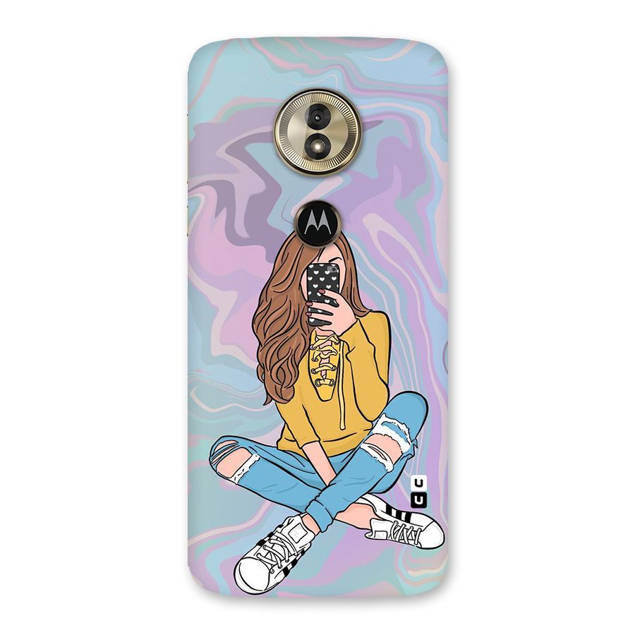 Selfie Girl Illustration Back Case for Moto G6 Play