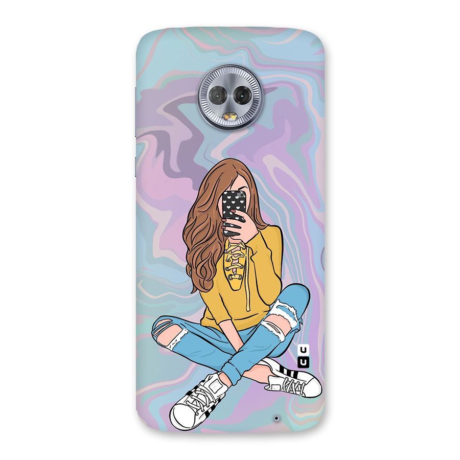 Selfie Girl Illustration Back Case for Moto G6 Plus