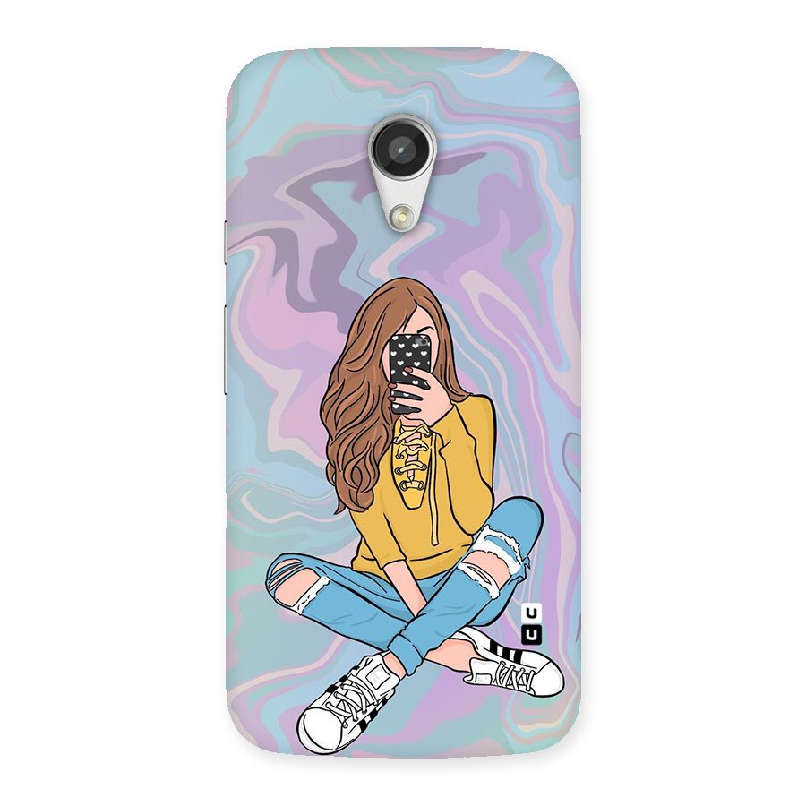 Selfie Girl Illustration Back Case for Moto G 2nd Gen