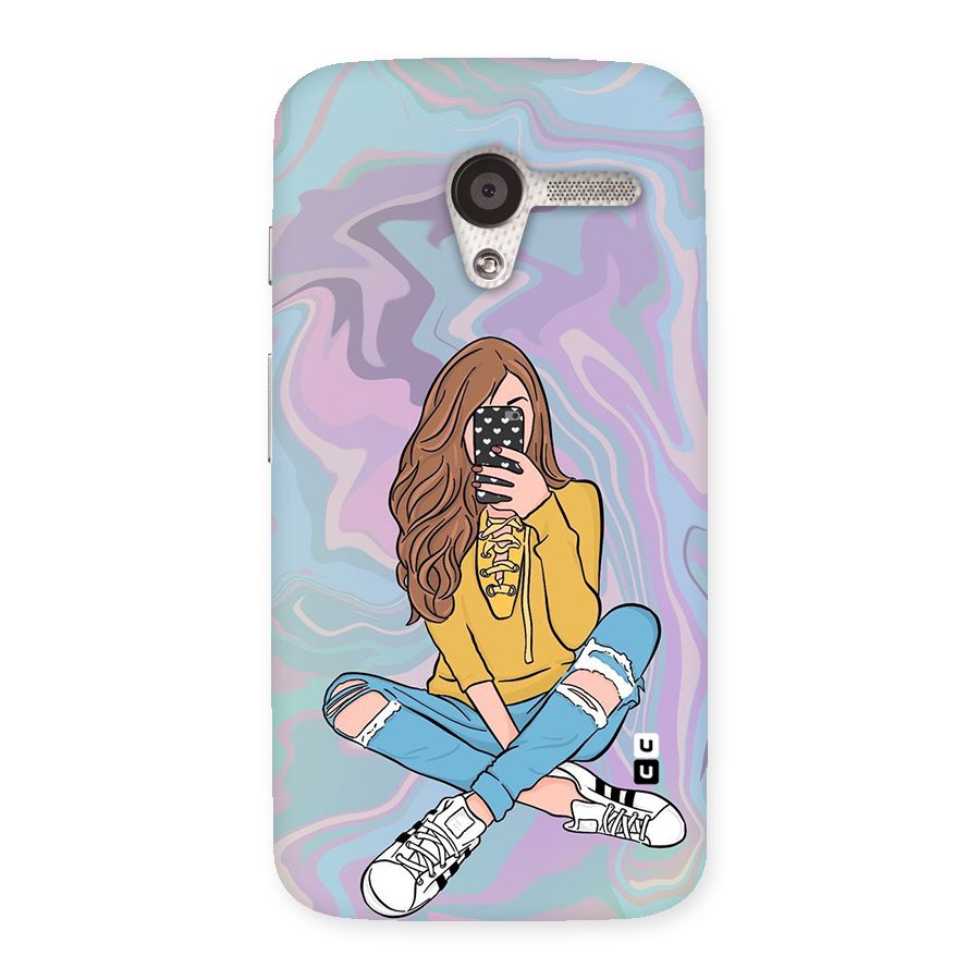 Selfie Girl Illustration Back Case for Moto X