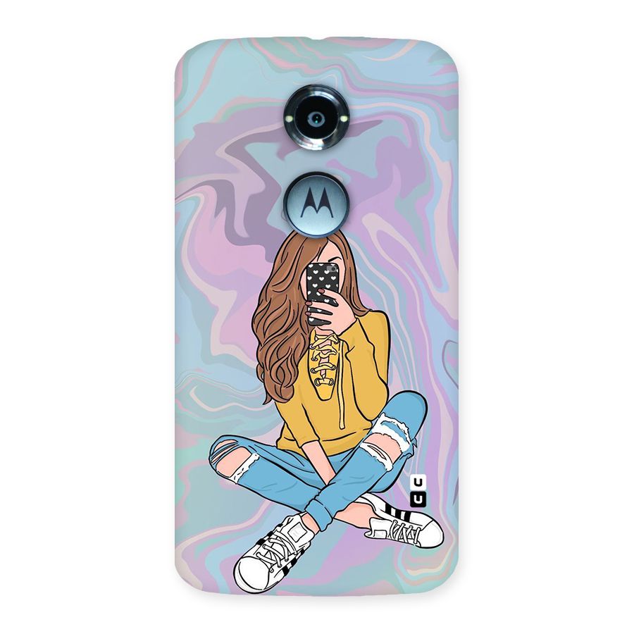 Selfie Girl Illustration Back Case for Moto X 2nd Gen