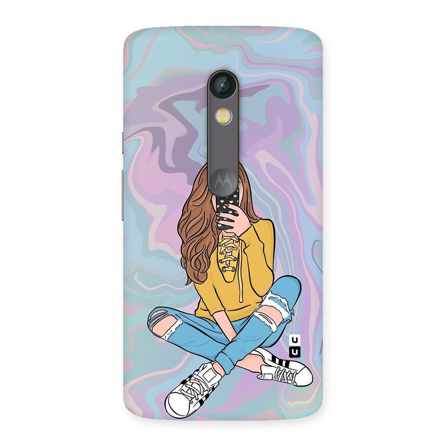 Selfie Girl Illustration Back Case for Moto X Play