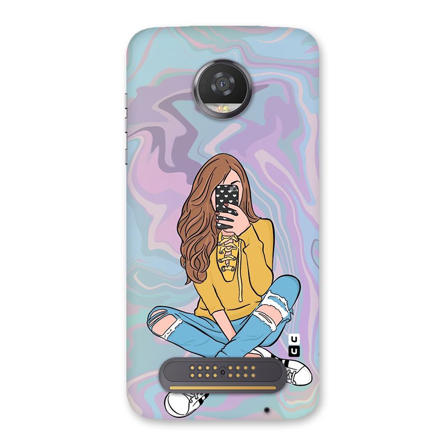 Selfie Girl Illustration Back Case for Moto Z2 Play