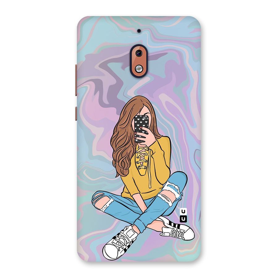 Selfie Girl Illustration Back Case for Nokia 2.1