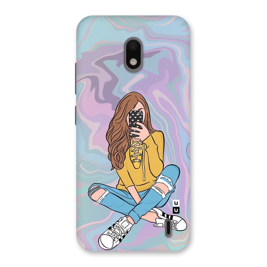 Selfie Girl Illustration Back Case for Nokia 2.2