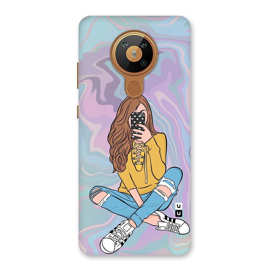 Selfie Girl Illustration Back Case for Nokia 5.3