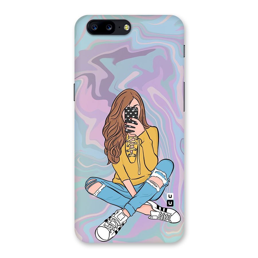 Selfie Girl Illustration Back Case for OnePlus 5