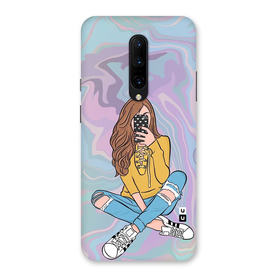 Selfie Girl Illustration Back Case for OnePlus 7 Pro