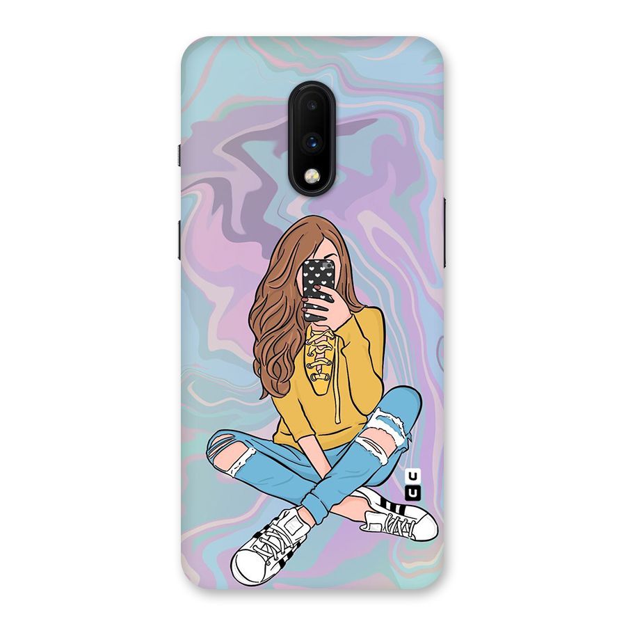 Selfie Girl Illustration Back Case for OnePlus 7