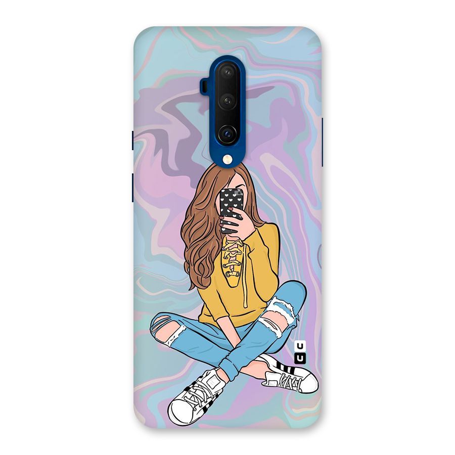 Selfie Girl Illustration Back Case for OnePlus 7T Pro