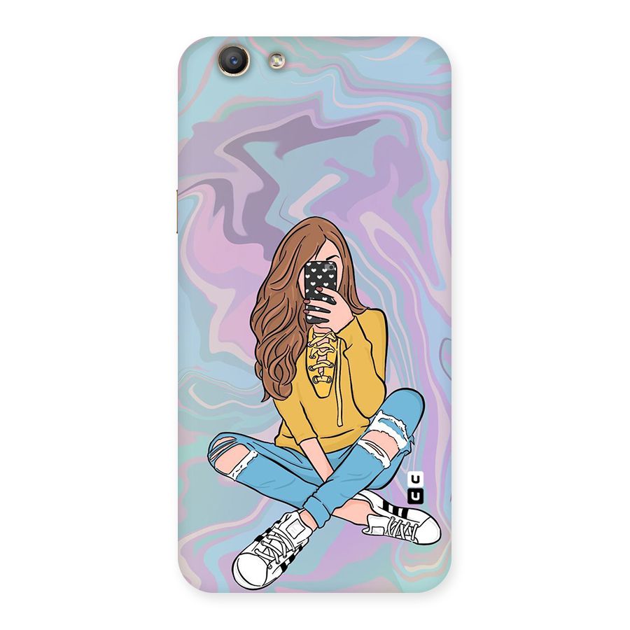 Selfie Girl Illustration Back Case for Oppo A59