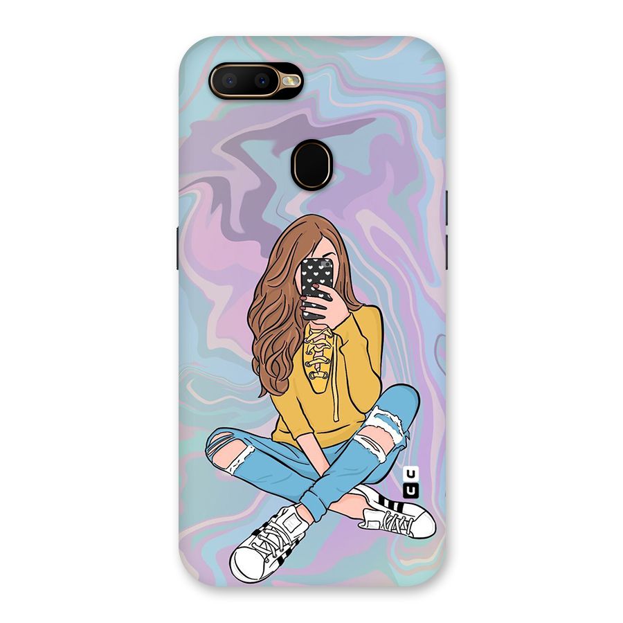 Selfie Girl Illustration Back Case for Oppo A5s