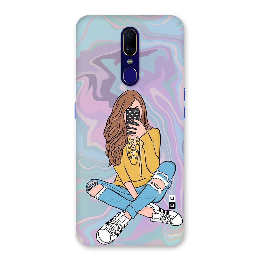 Selfie Girl Illustration Back Case for Oppo A9