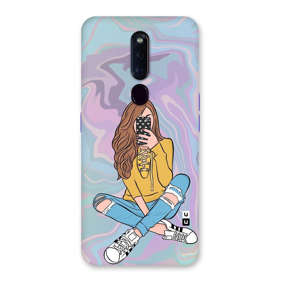 Selfie Girl Illustration Back Case for Oppo F11 Pro