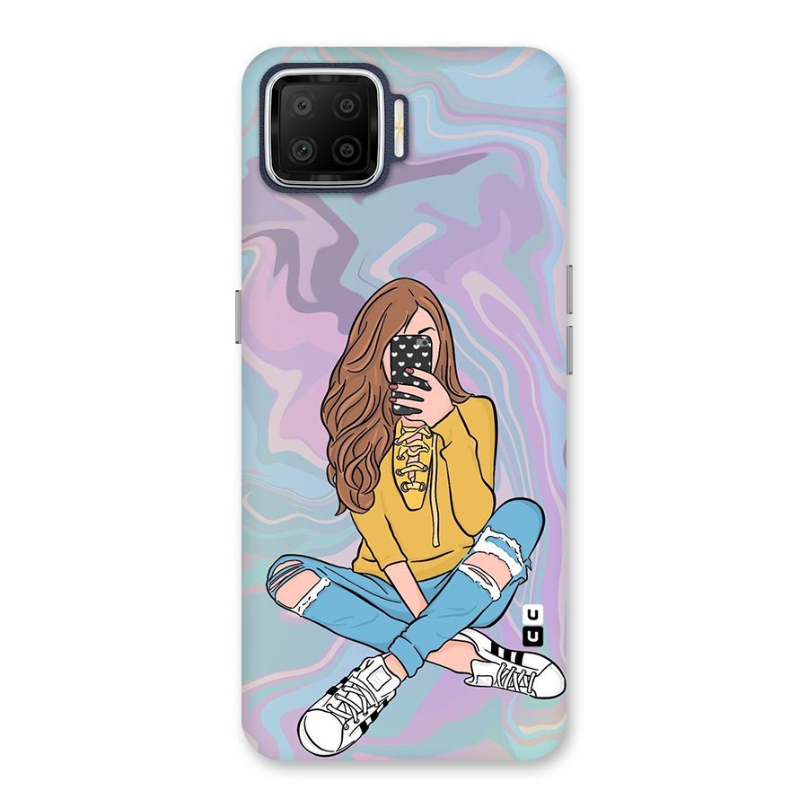 Selfie Girl Illustration Back Case for Oppo F17