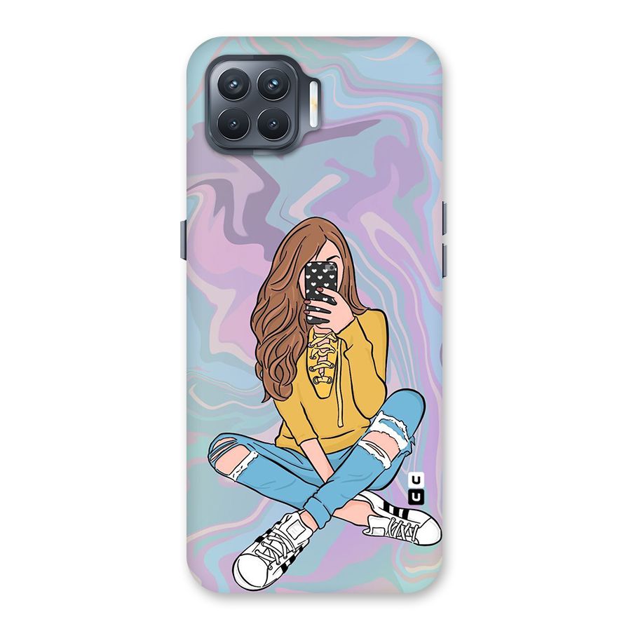 Selfie Girl Illustration Back Case for Oppo F17 Pro