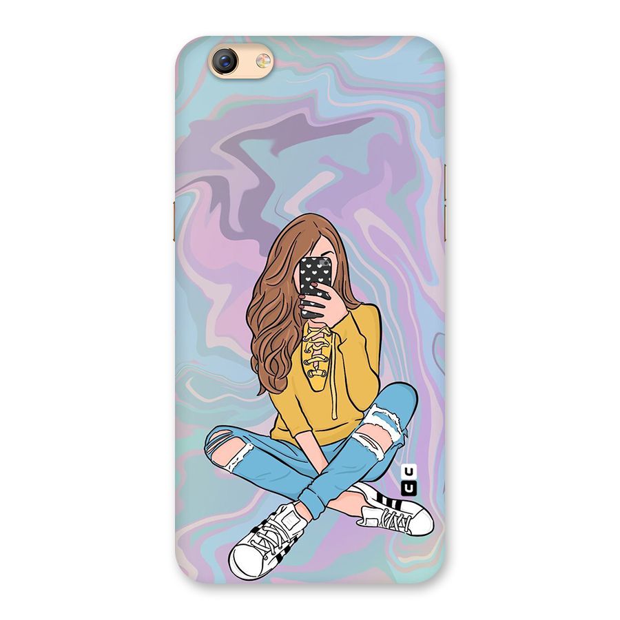 Selfie Girl Illustration Back Case for Oppo F3 Plus