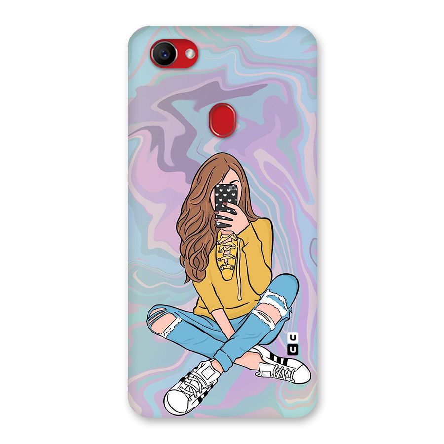 Selfie Girl Illustration Back Case for Oppo F7