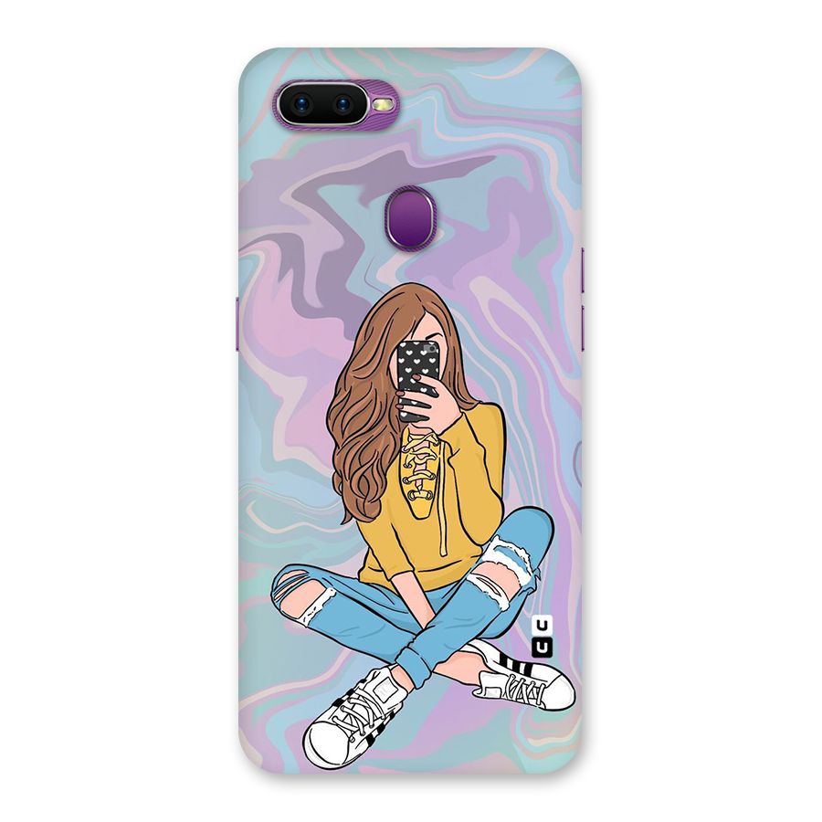Selfie Girl Illustration Back Case for Oppo F9
