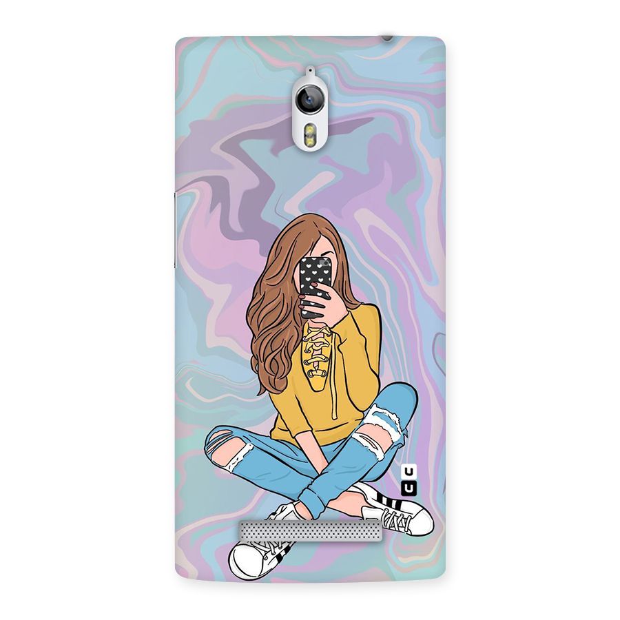 Selfie Girl Illustration Back Case for Oppo Find 7