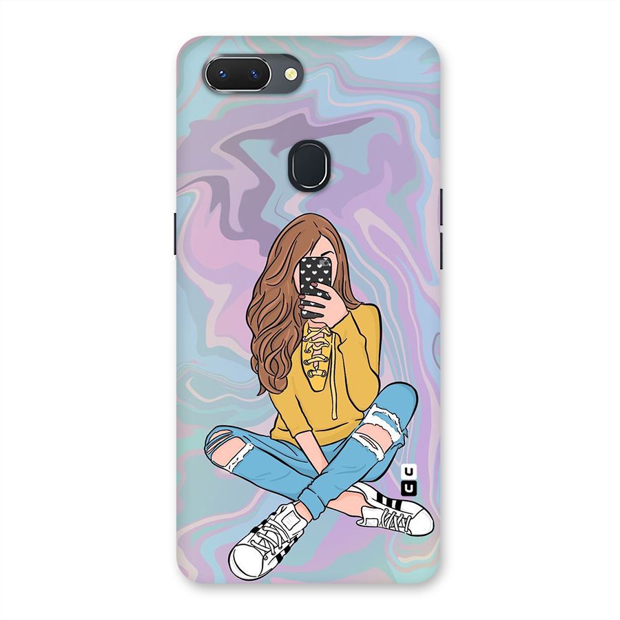 Selfie Girl Illustration Back Case for Oppo Realme 2