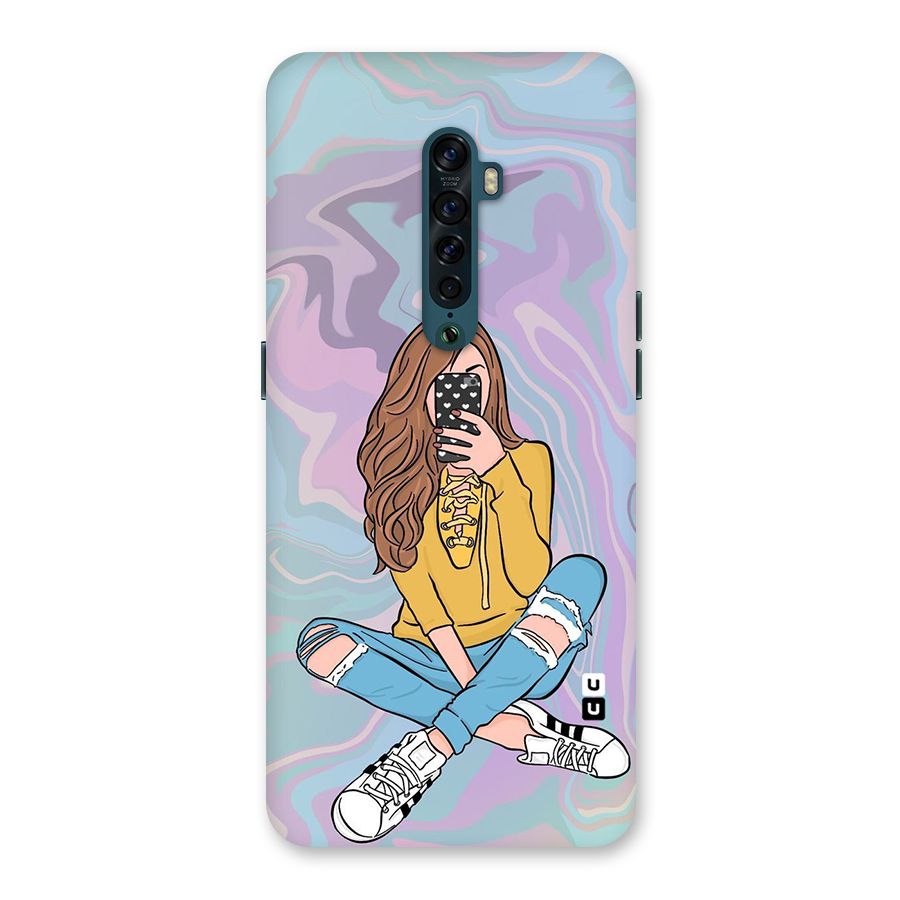 Selfie Girl Illustration Back Case for Oppo Reno2