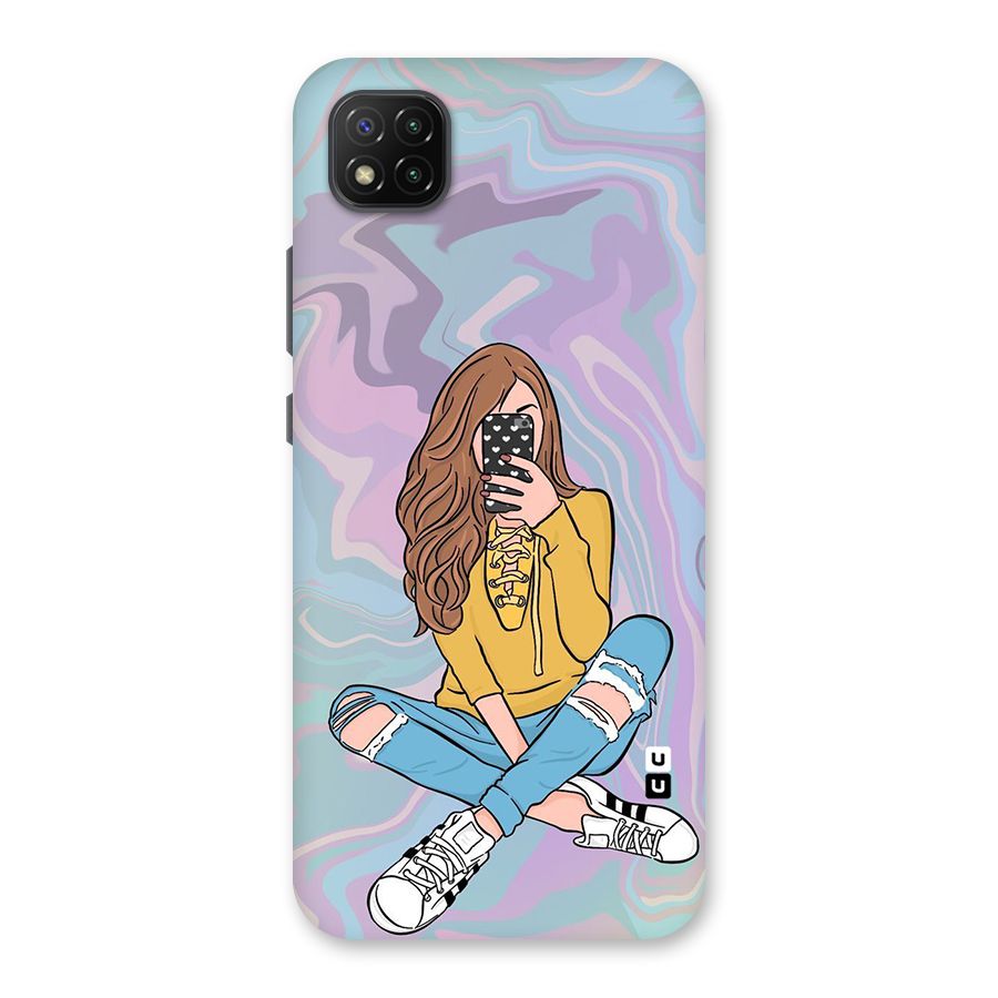 Selfie Girl Illustration Back Case for Poco C3