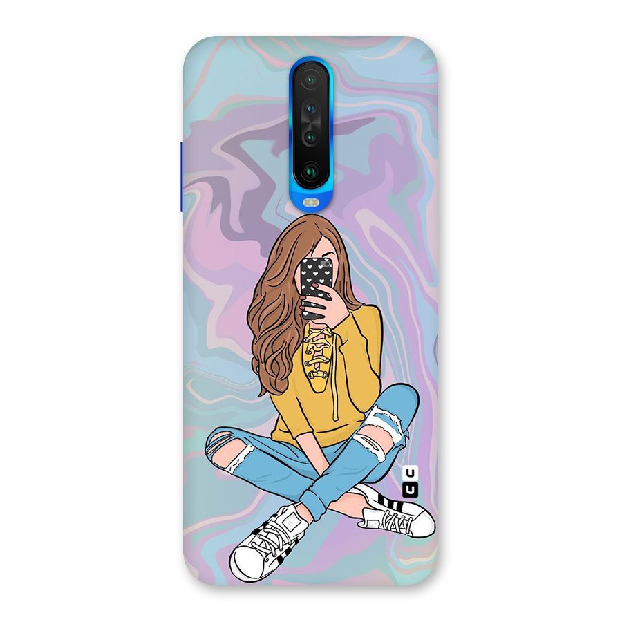 Selfie Girl Illustration Back Case for Poco X2