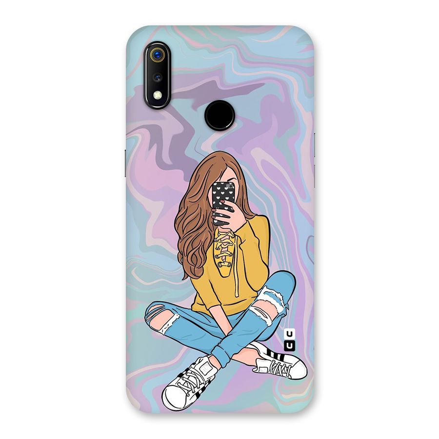 Selfie Girl Illustration Back Case for Realme 3
