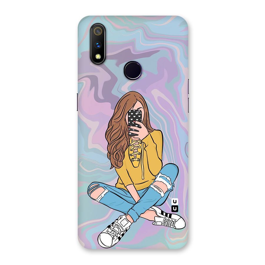 Selfie Girl Illustration Back Case for Realme 3 Pro