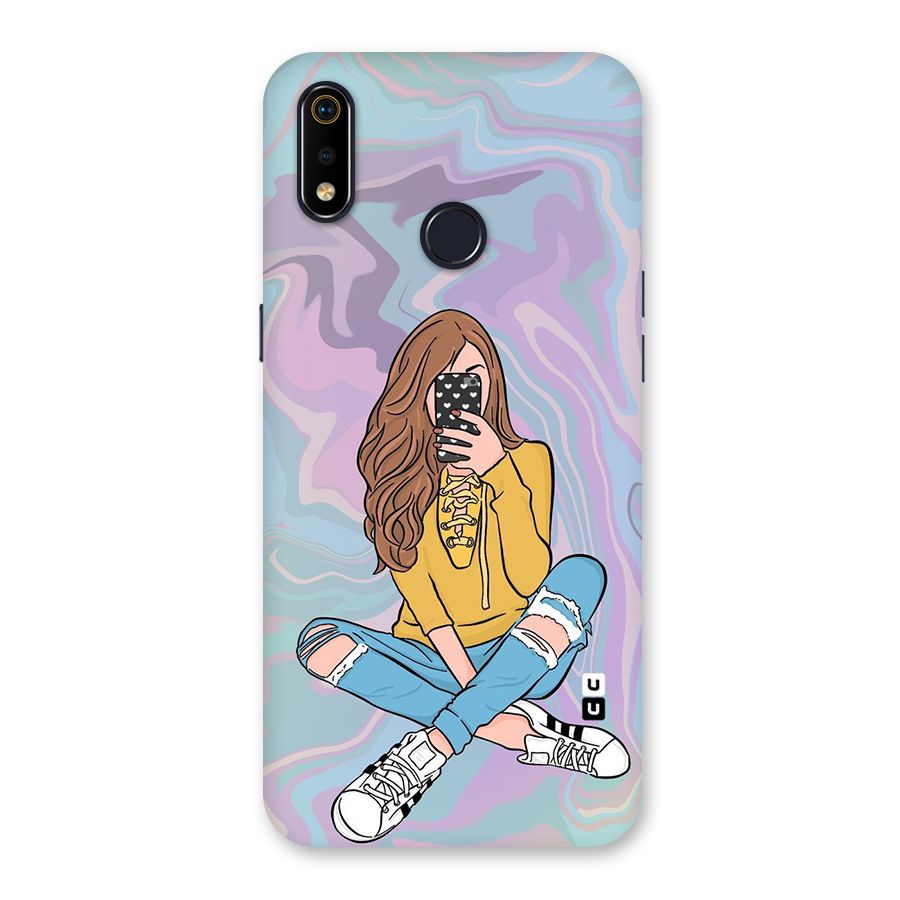 Selfie Girl Illustration Back Case for Realme 3i