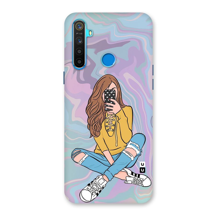 Selfie Girl Illustration Back Case for Realme 5