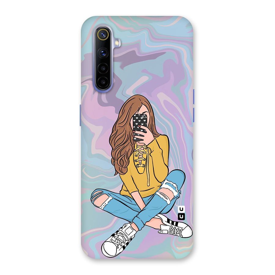 Selfie Girl Illustration Back Case for Realme 6